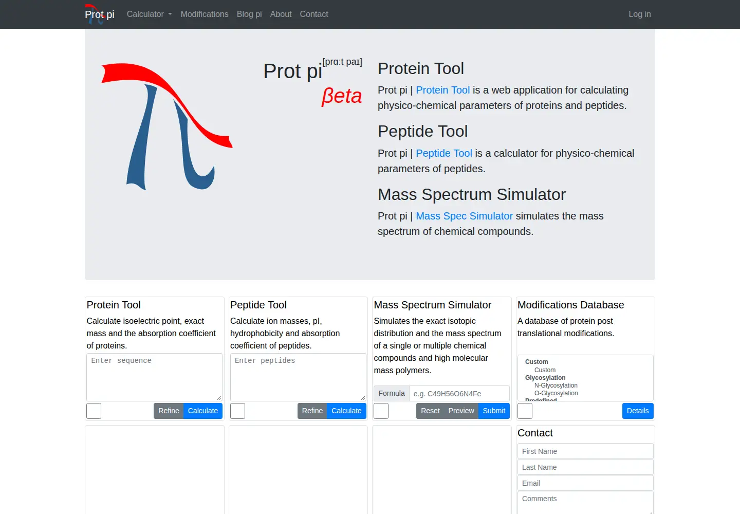 Screenshot of protpi.ch