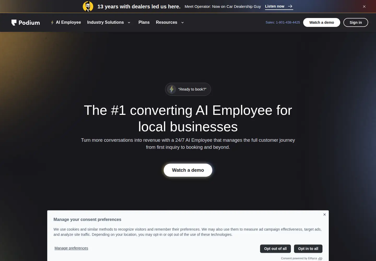 Screenshot of podium.com