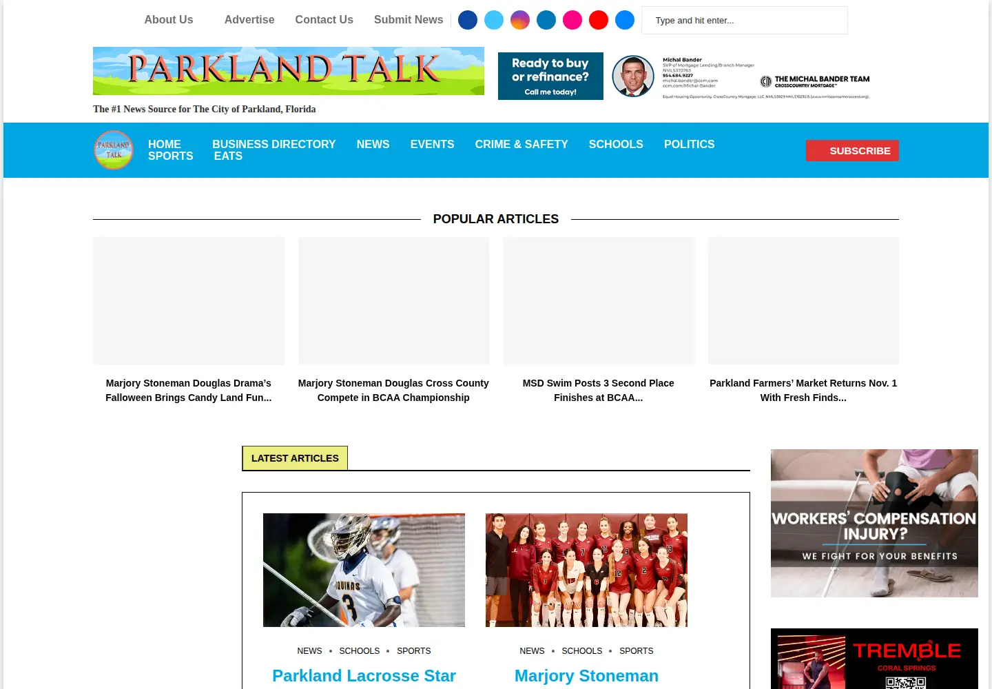 Captured homepage of parklandtalk.com in the current scan
