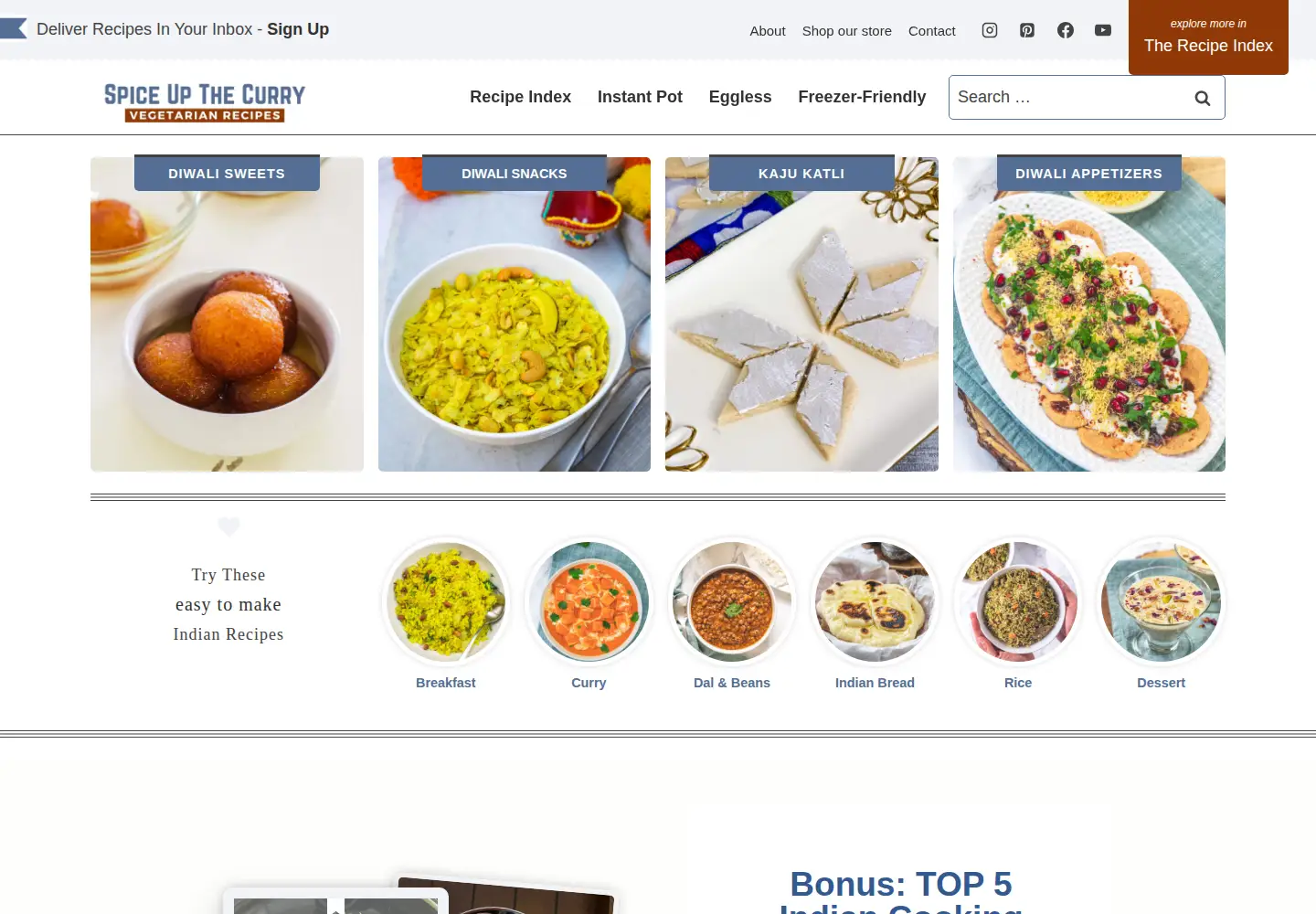 Captured homepage of spiceupthecurry.com in the current scan