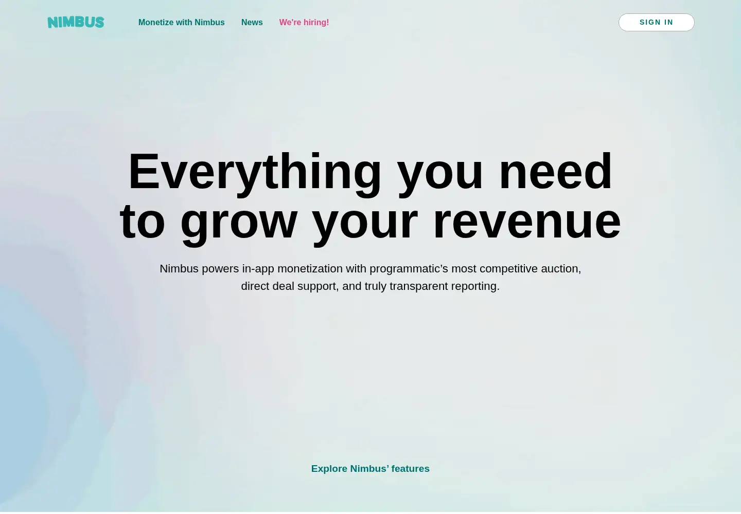 Screenshot of adsbynimbus.com