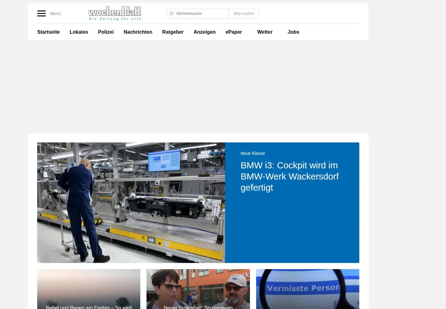 Screenshot of wochenblatt.de