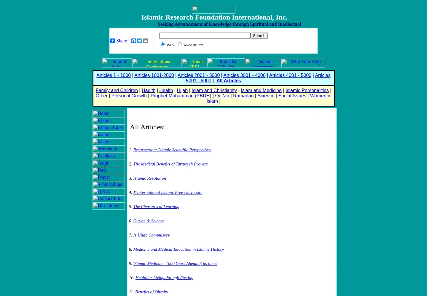 Captured homepage of irfi.org in the current scan
