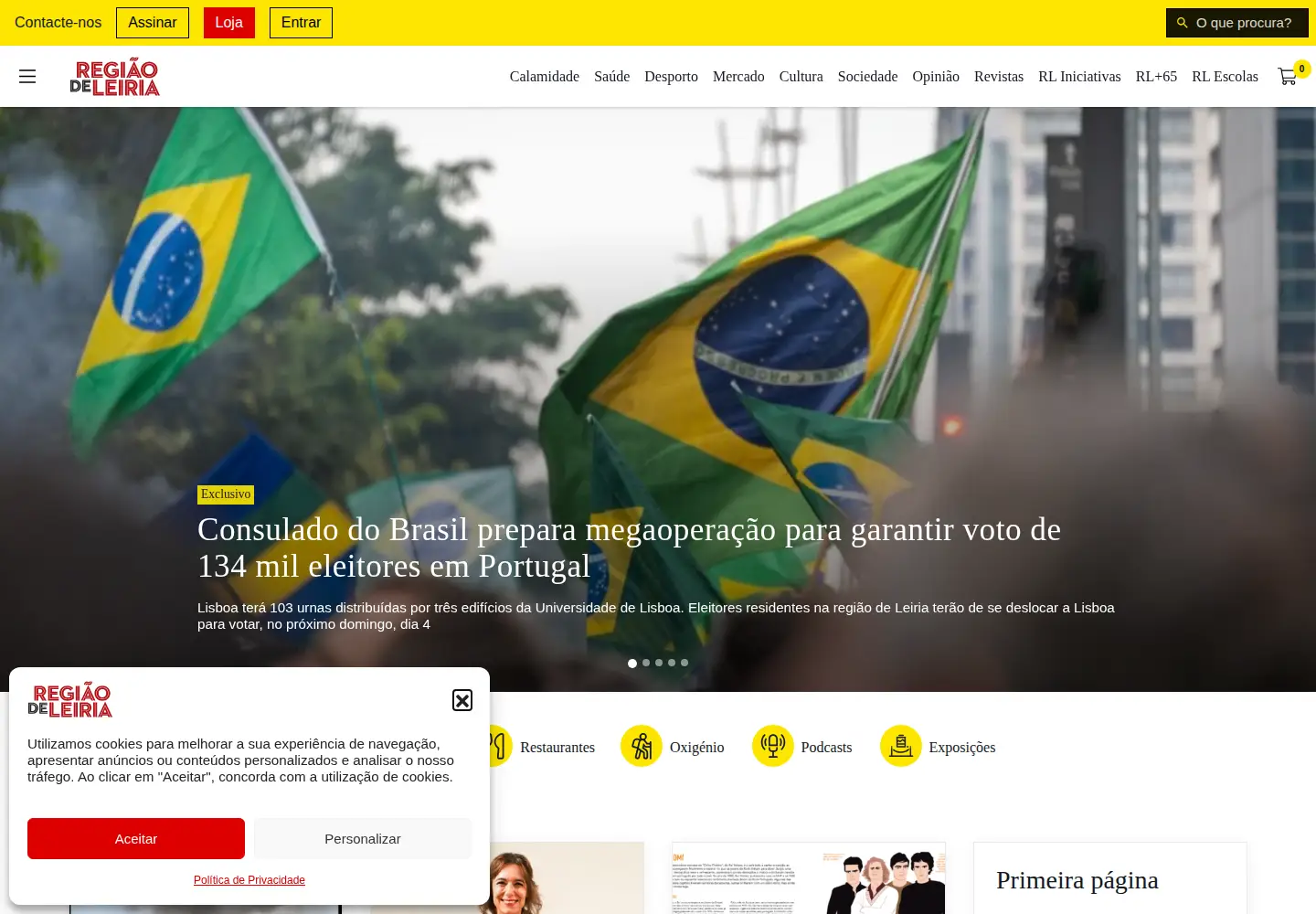 Screenshot of regiaodeleiria.pt