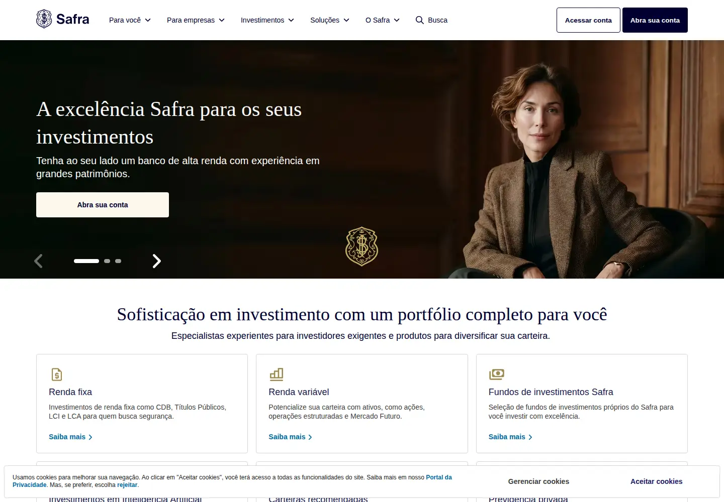 Screenshot of safra.com.br