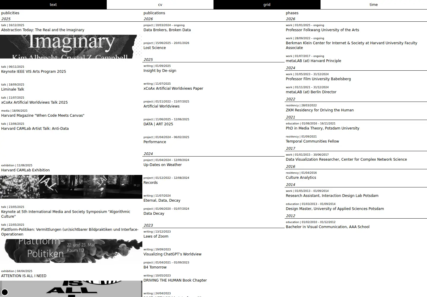 Captured homepage of kimalbrecht.com in the current scan