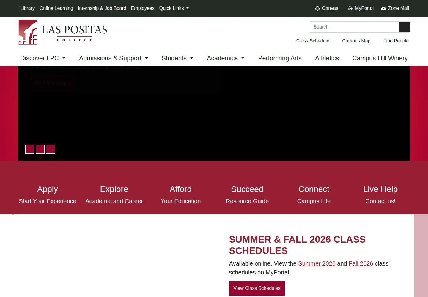 Screenshot of laspositascollege.edu