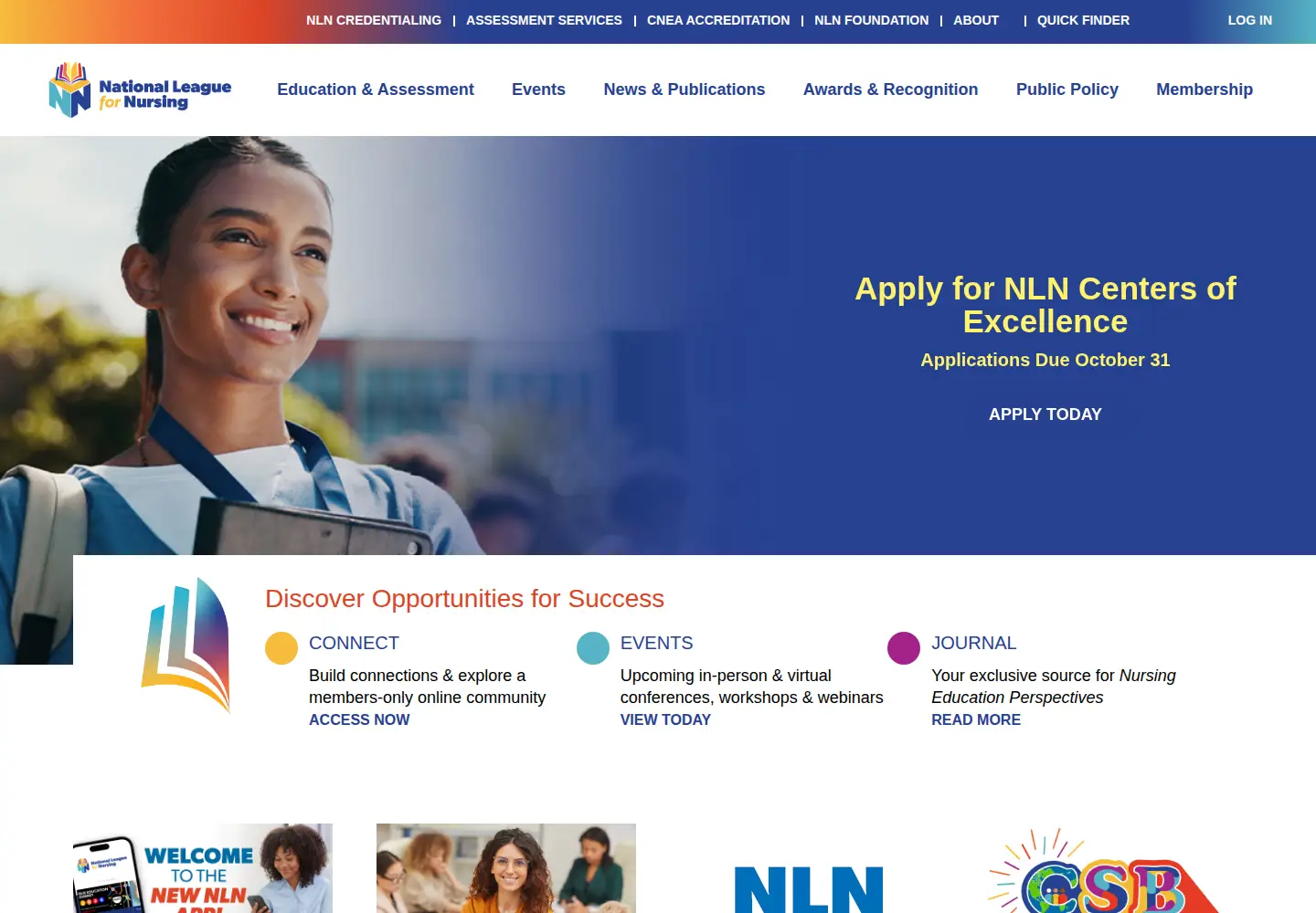 Screenshot of nln.org