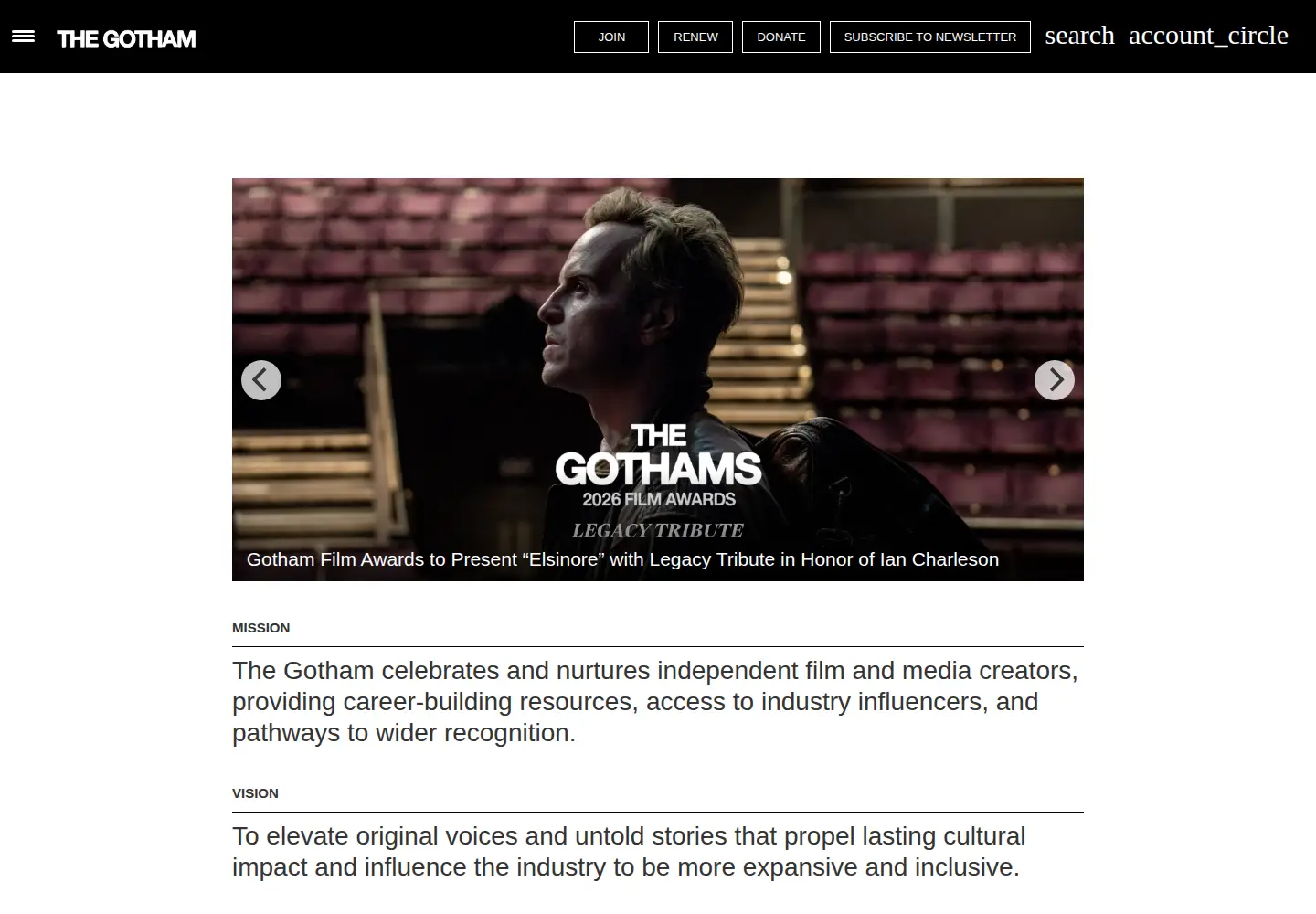 Screenshot of thegotham.org