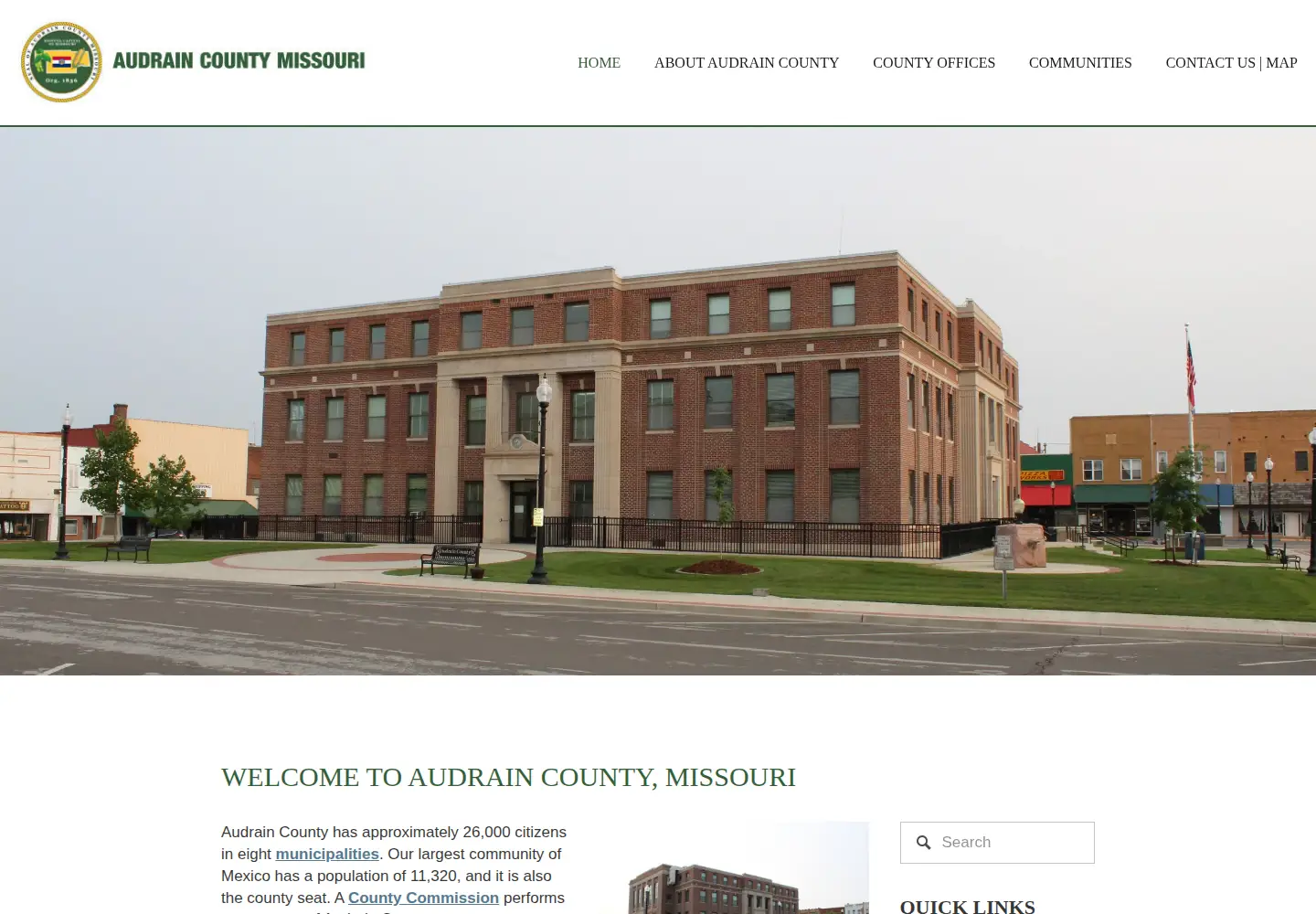 Screenshot of audraincounty.org
