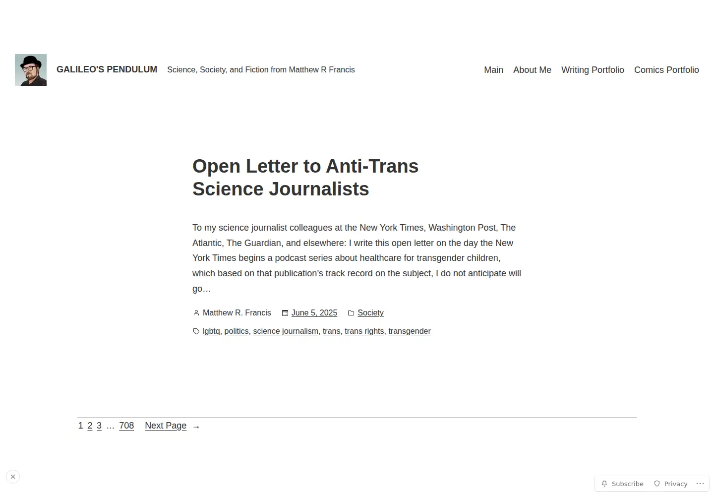 Screenshot of galileospendulum.org