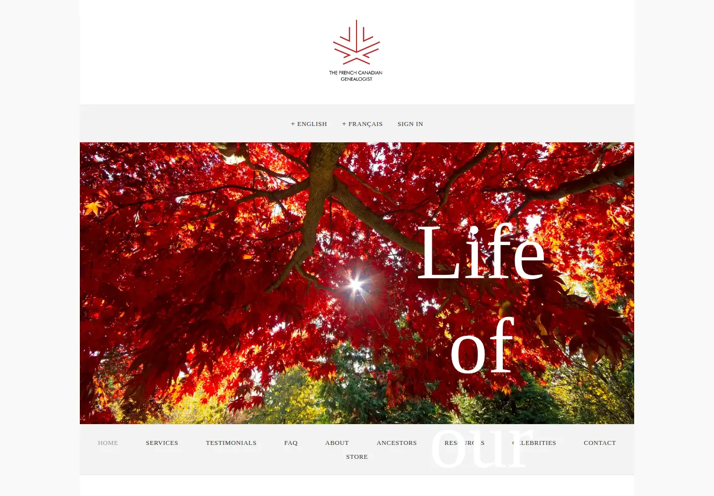 Captured homepage of tfcg.ca in the current scan