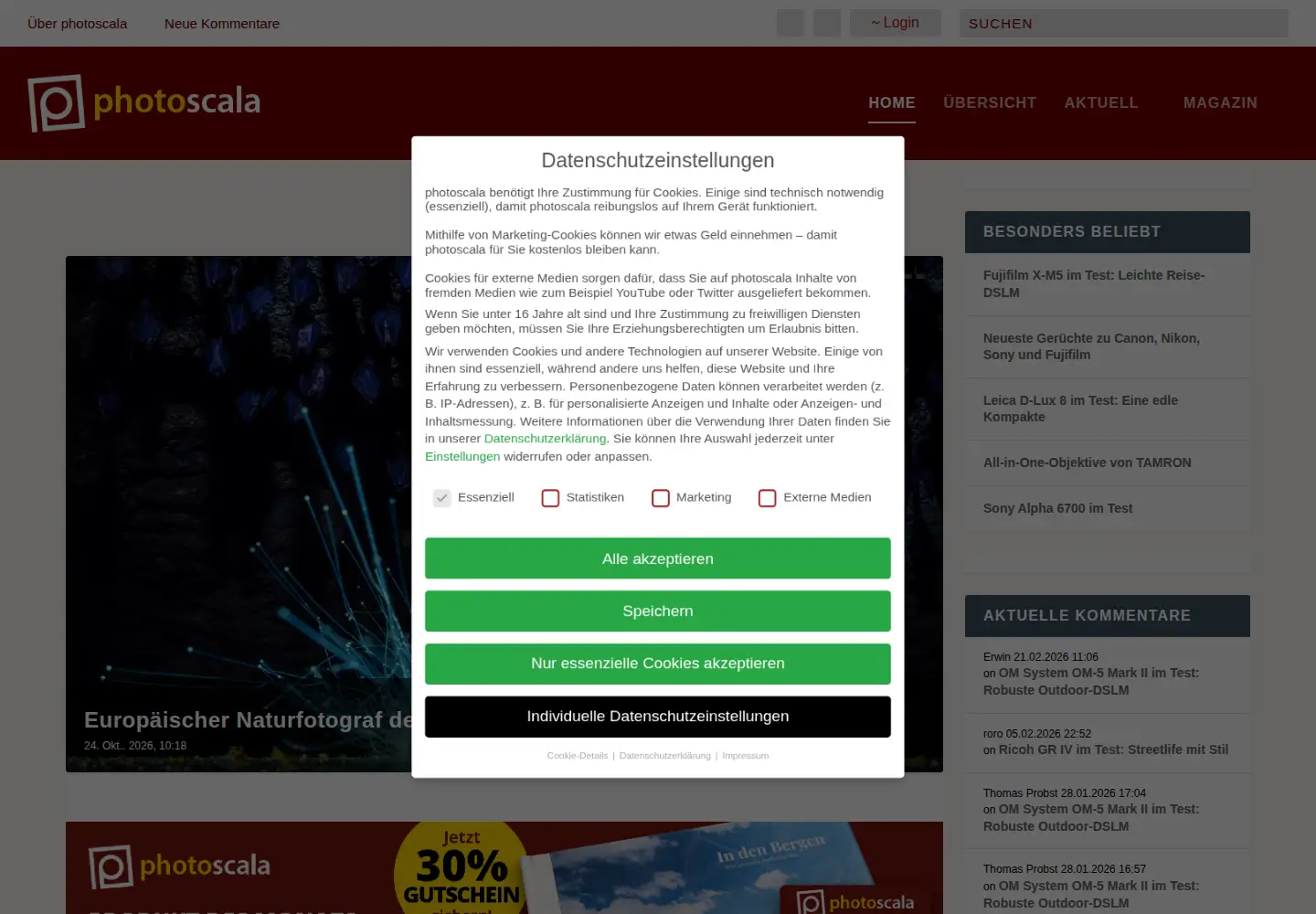 Screenshot of photoscala.de