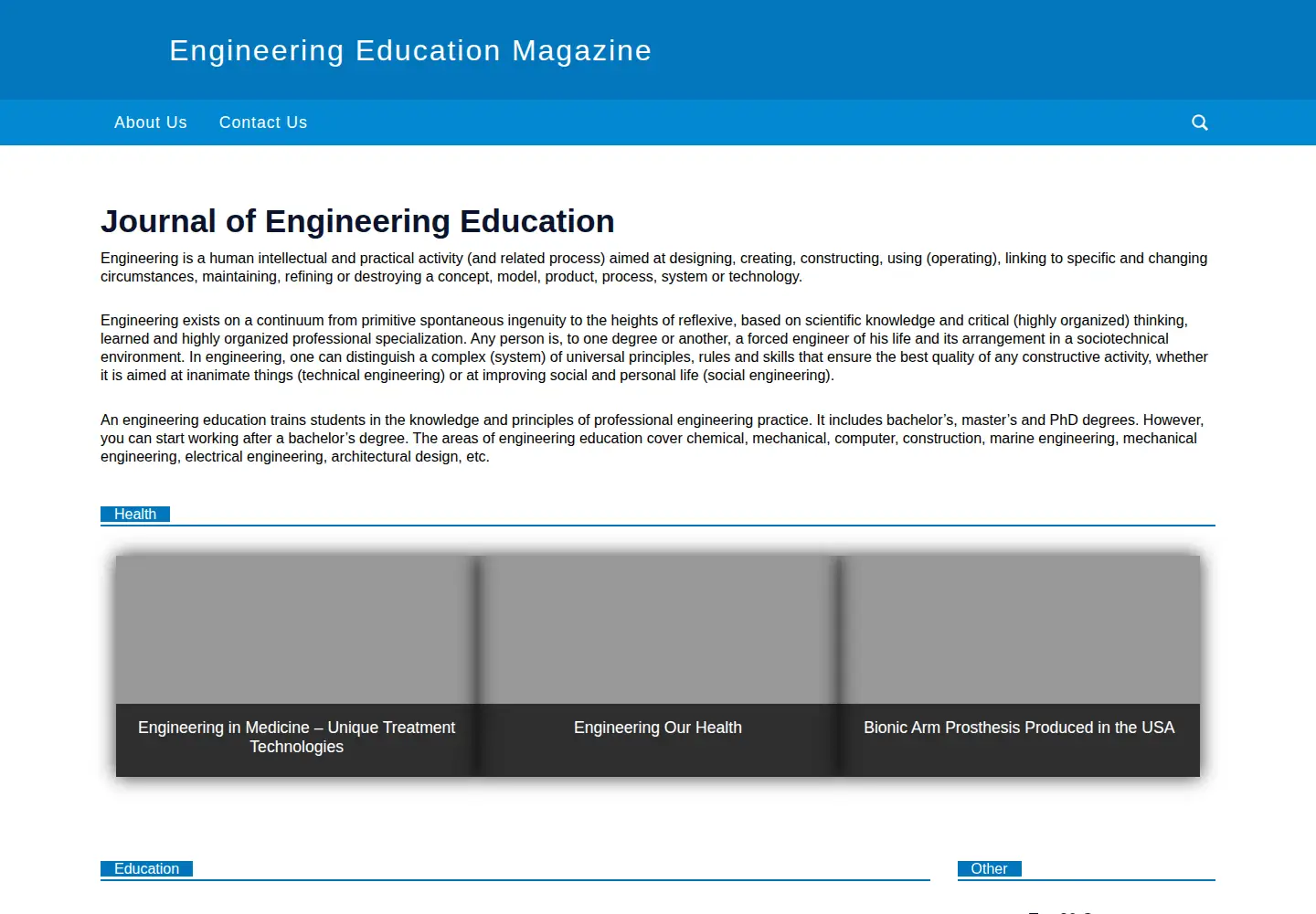 Captured homepage of prism-magazine.org in the current scan