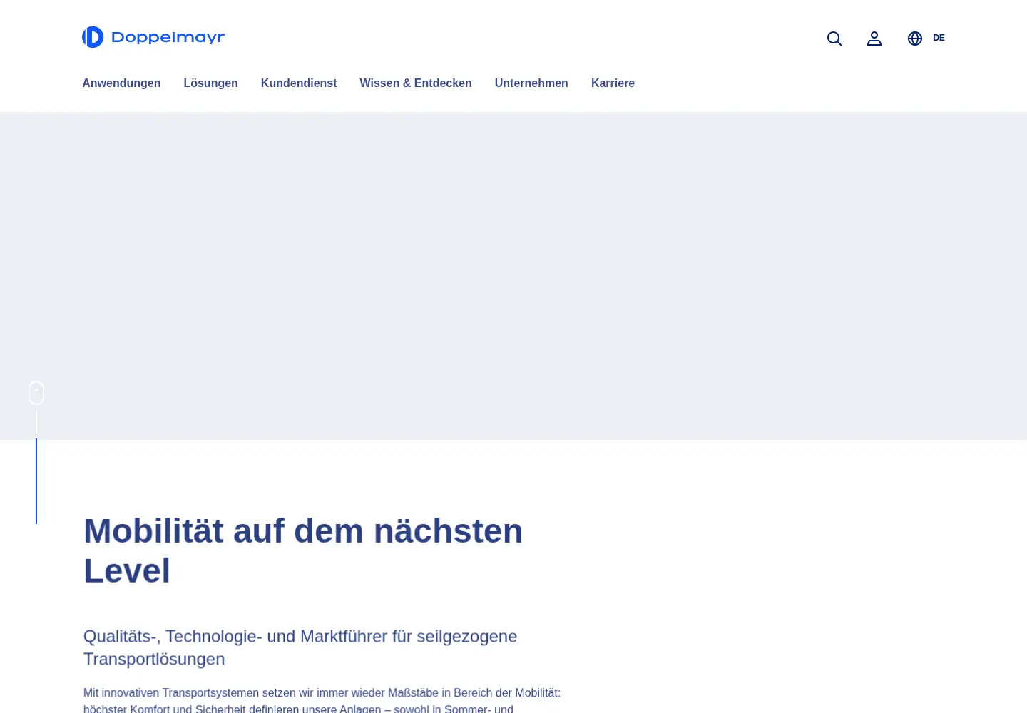 Captured homepage of doppelmayr.com in the current scan