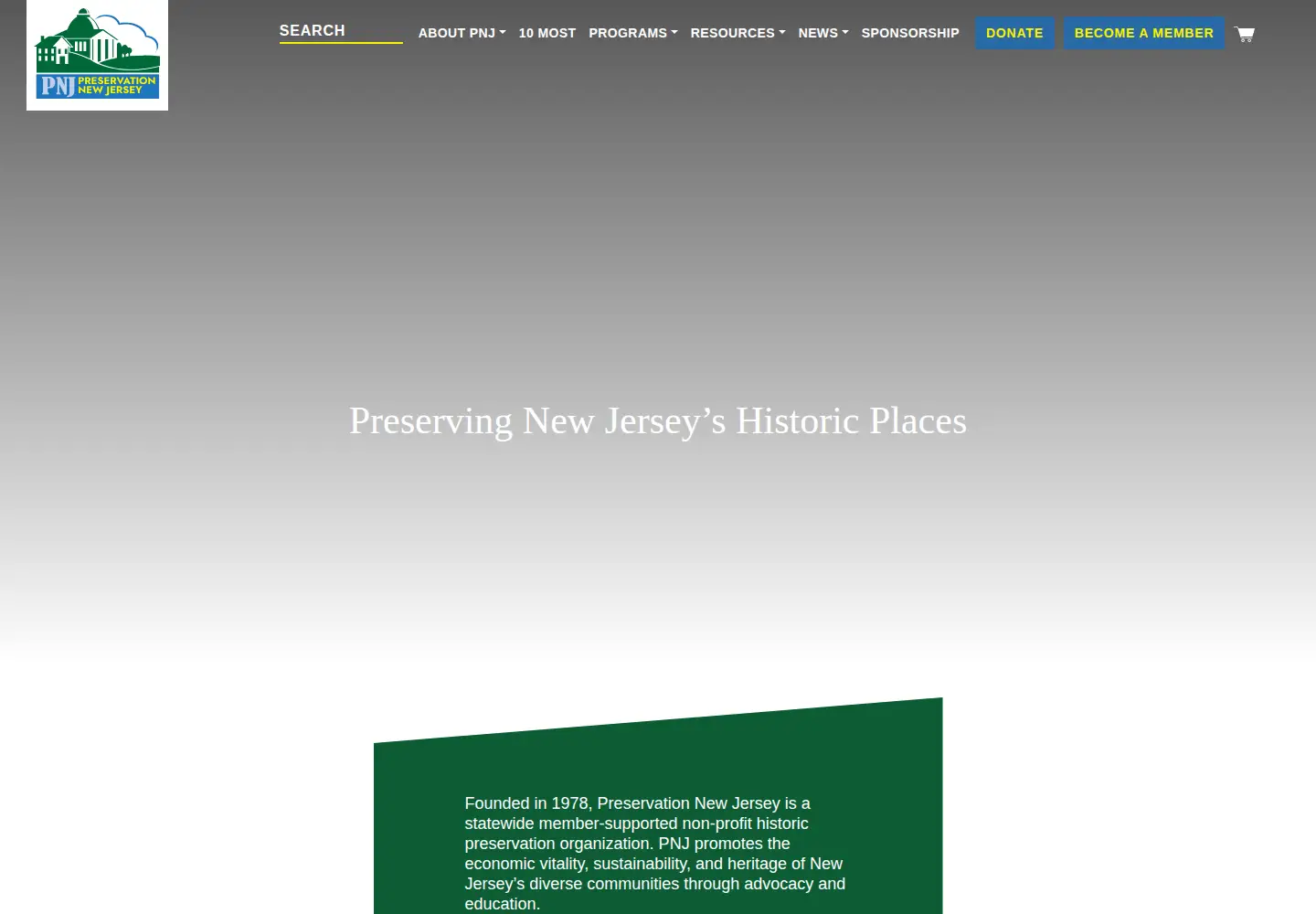 Screenshot of preservationnj.org