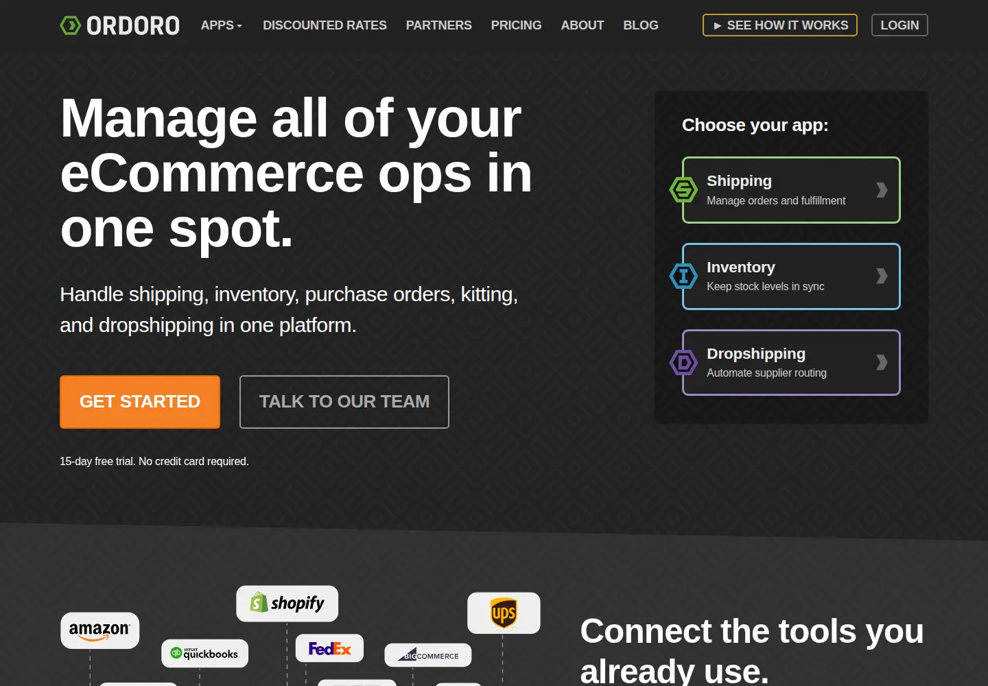 Screenshot of ordoro.com