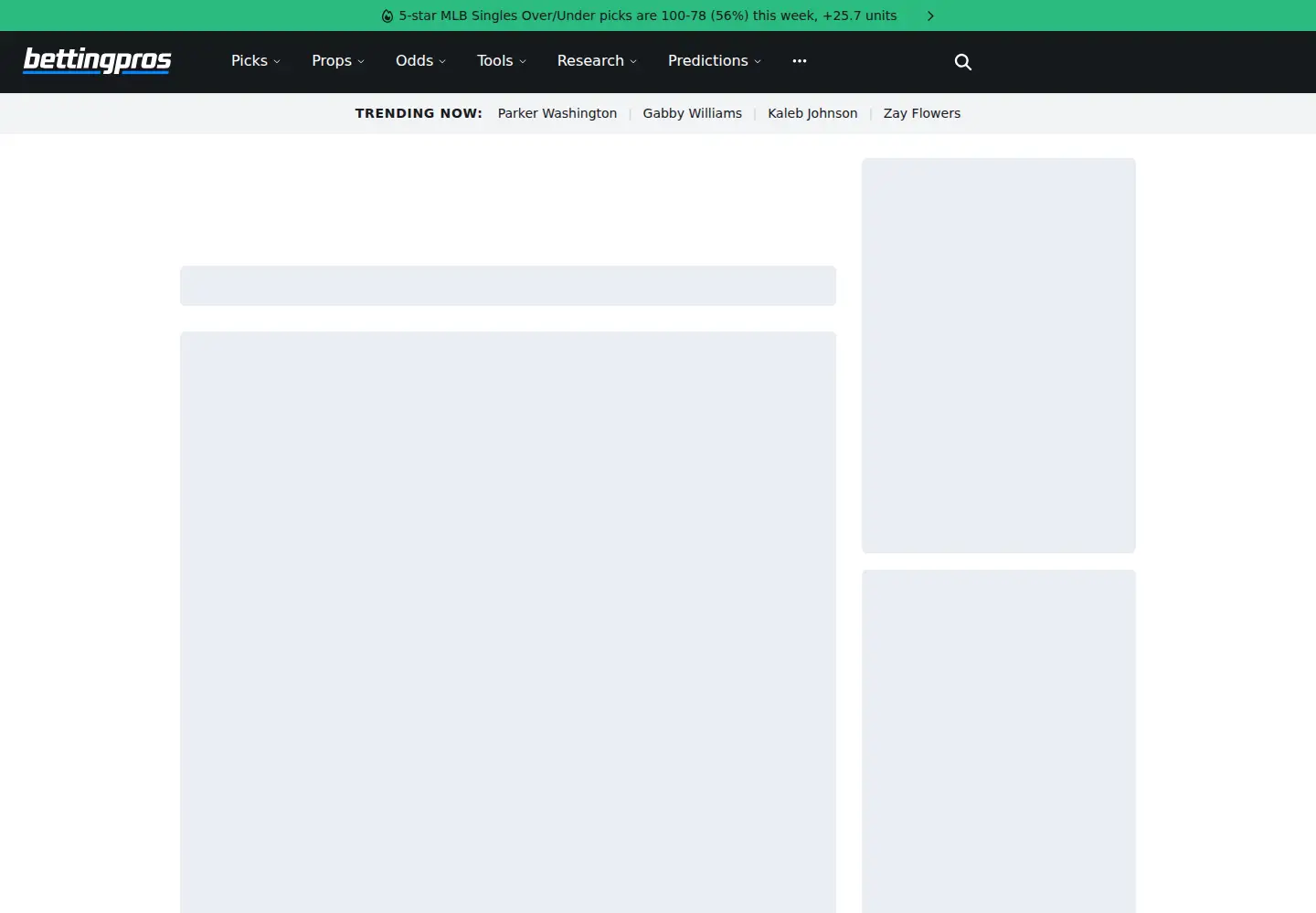 Screenshot of bettingpros.com