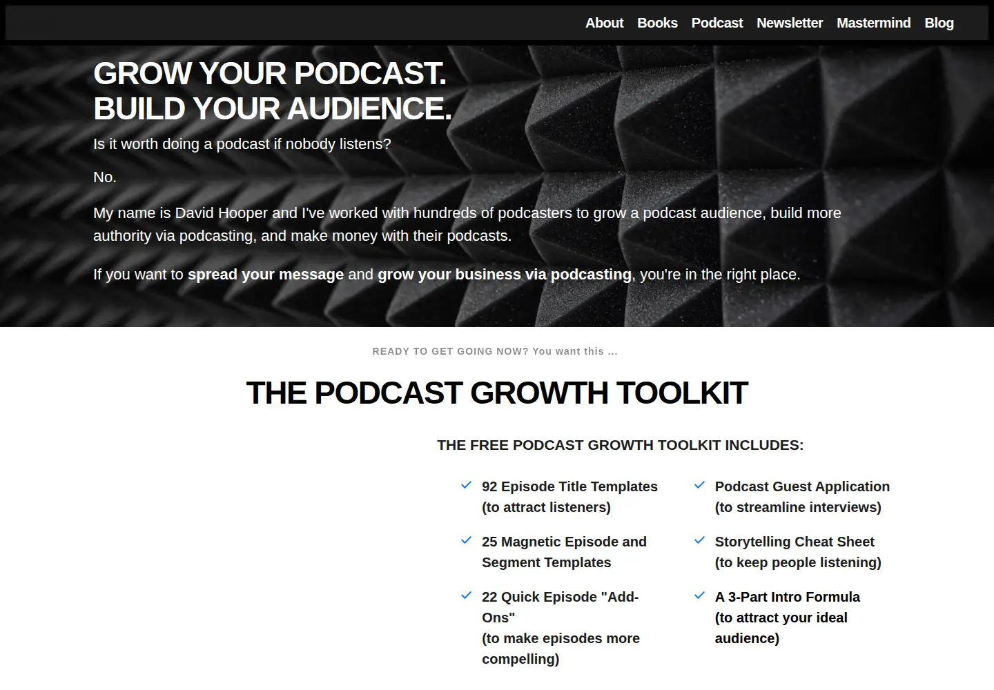 Screenshot of bigpodcast.com