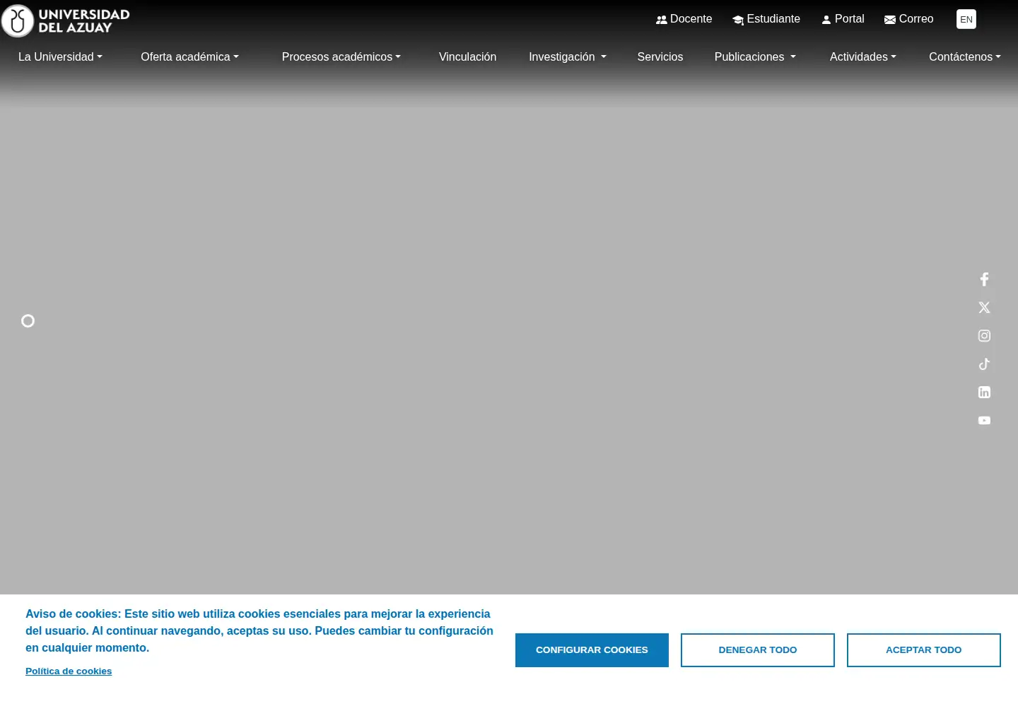 Screenshot of uazuay.edu.ec