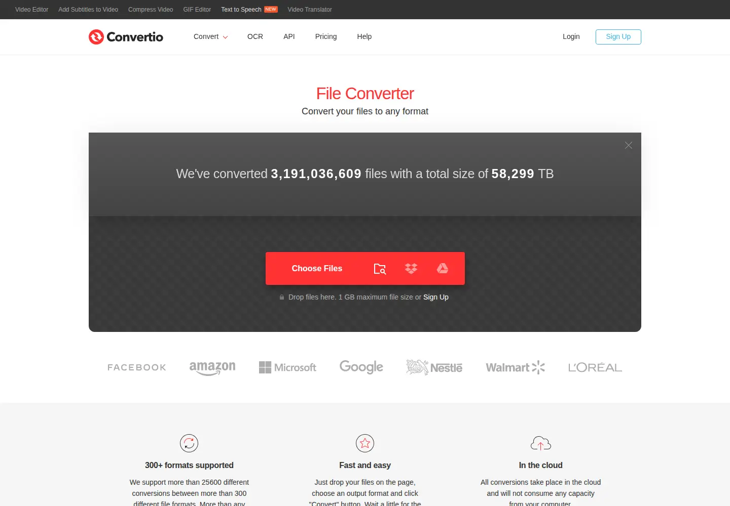 Screenshot of convertio.co