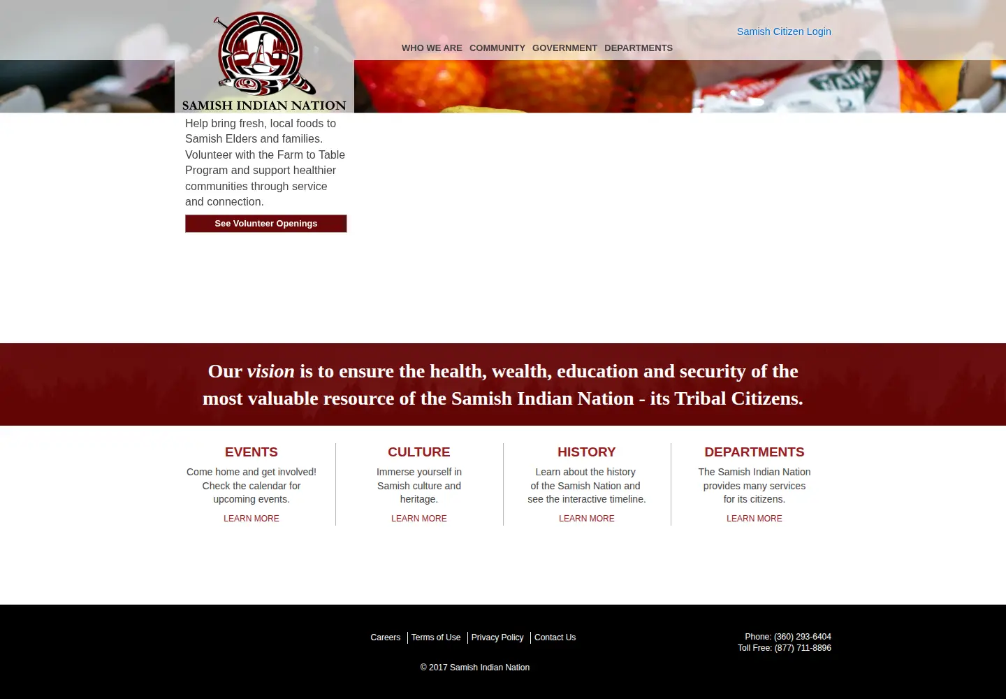 Screenshot of samishtribe.nsn.us