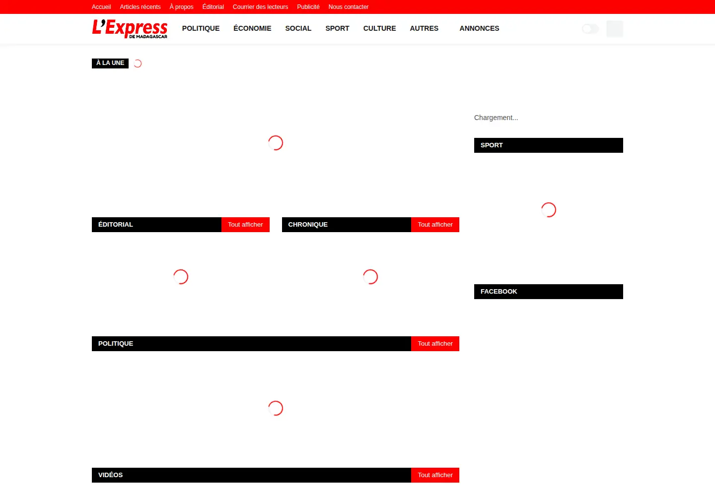 Screenshot of lexpress.mg