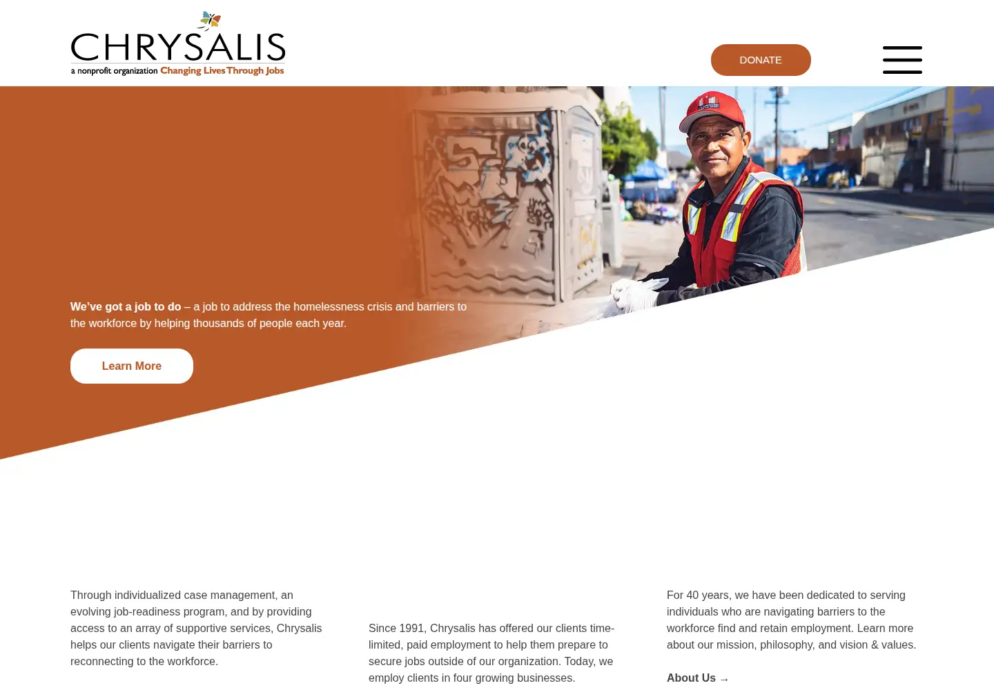 Screenshot of changelives.org