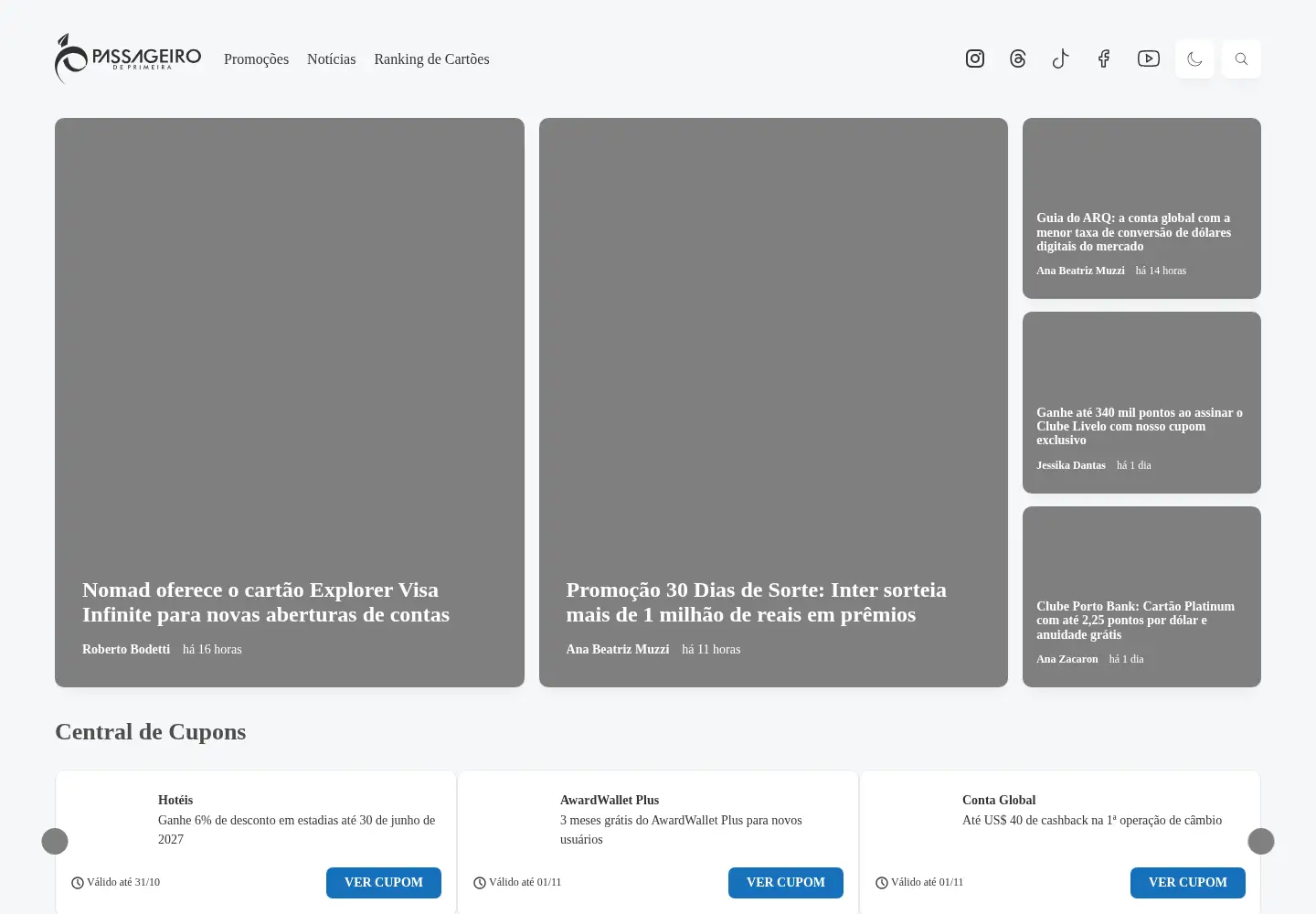Screenshot of passageirodeprimeira.com