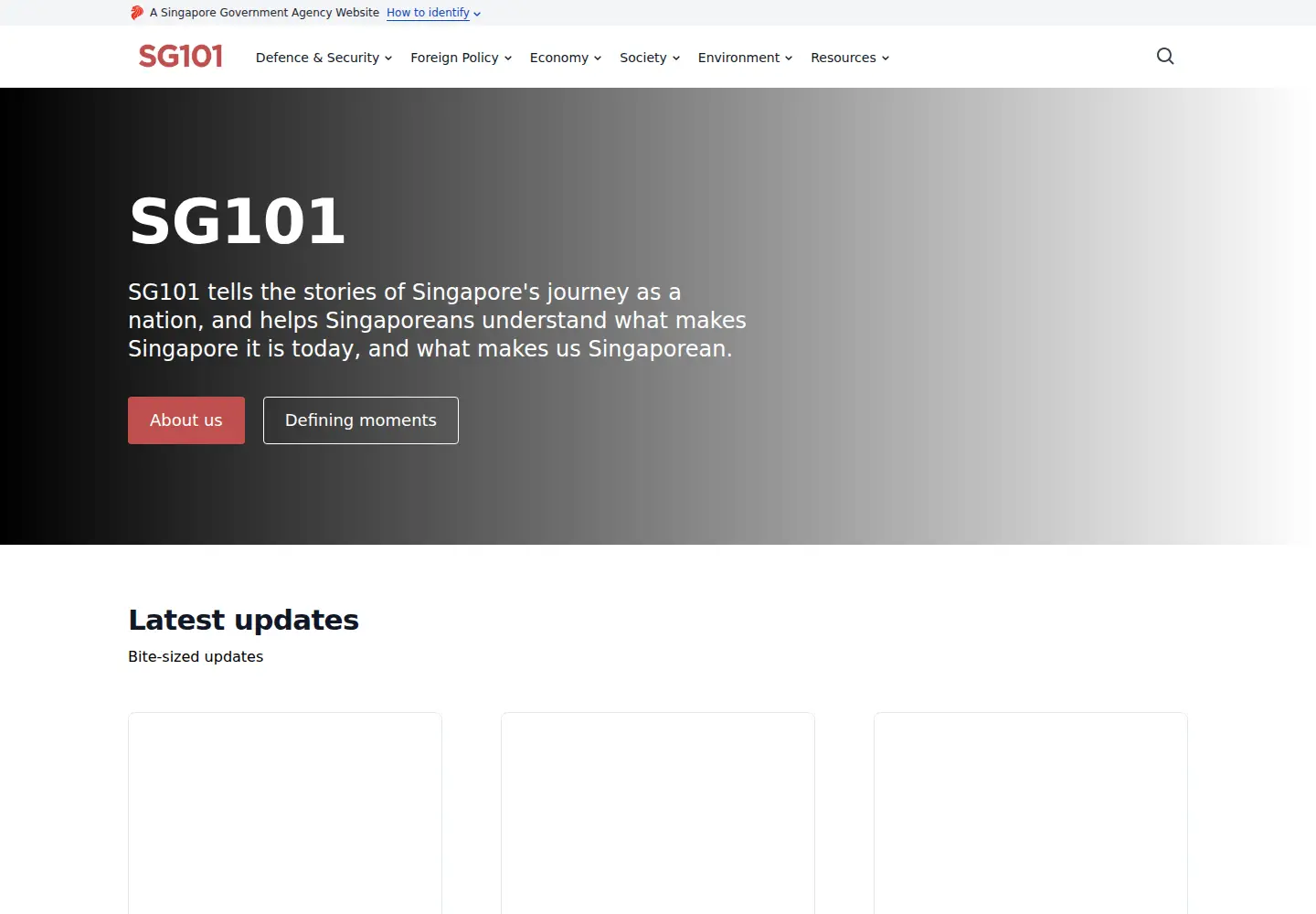 Screenshot of sg101.gov.sg