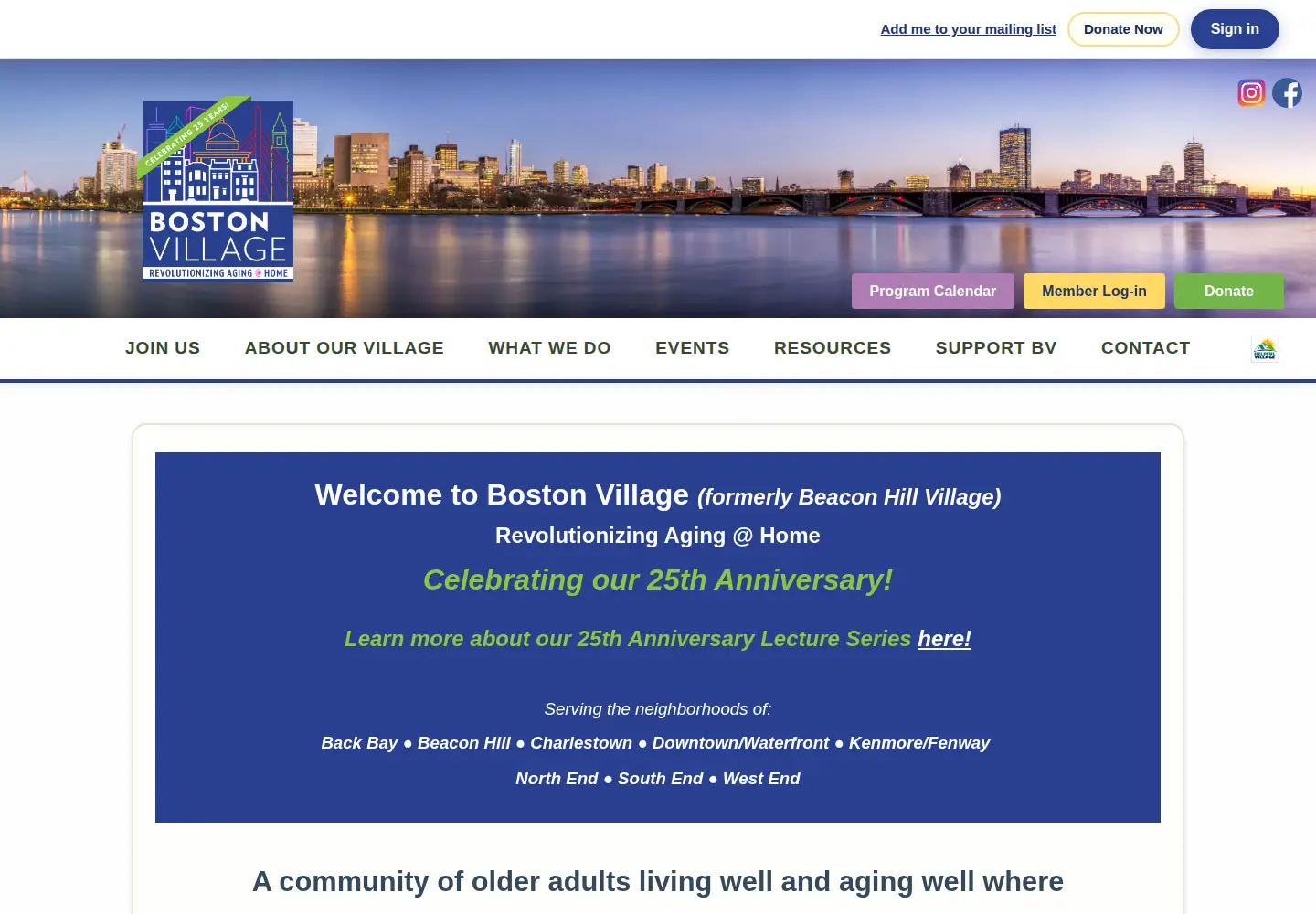 Screenshot of beaconhillvillage.org