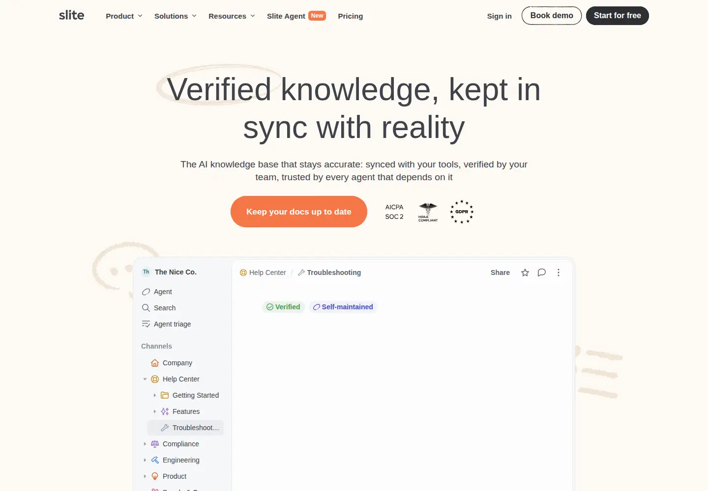 Screenshot of slite.page