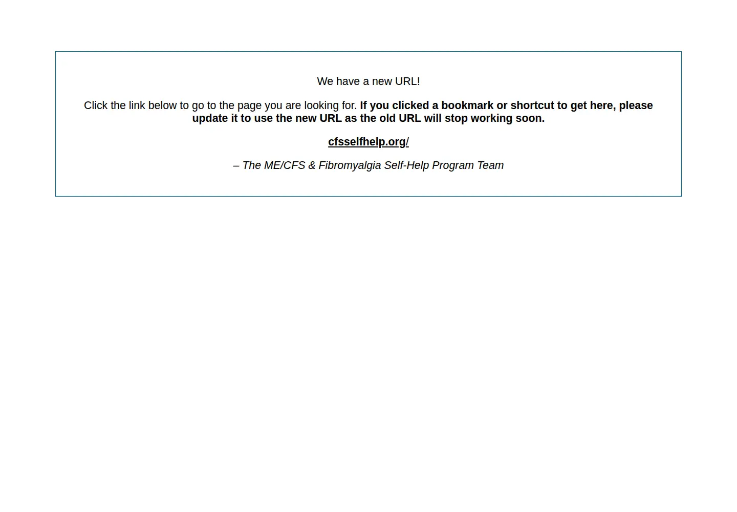 Screenshot of cfidsselfhelp.org