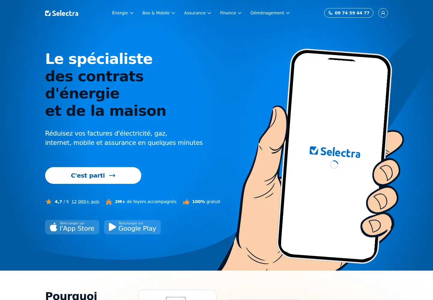 Screenshot of selectra.info