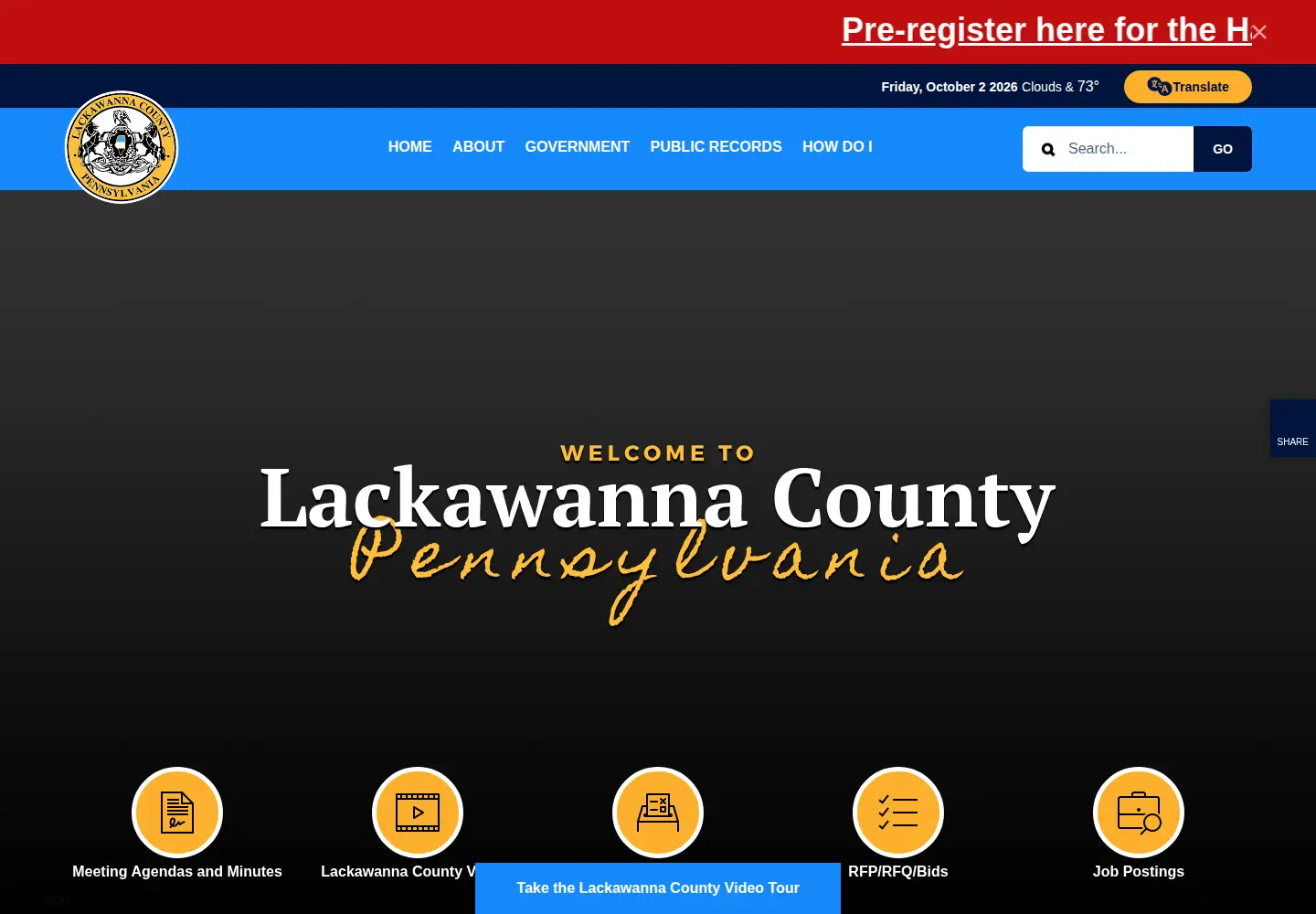 Screenshot of lackawannacounty.org