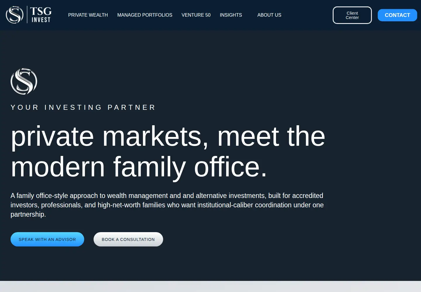 Screenshot of tsginvest.com