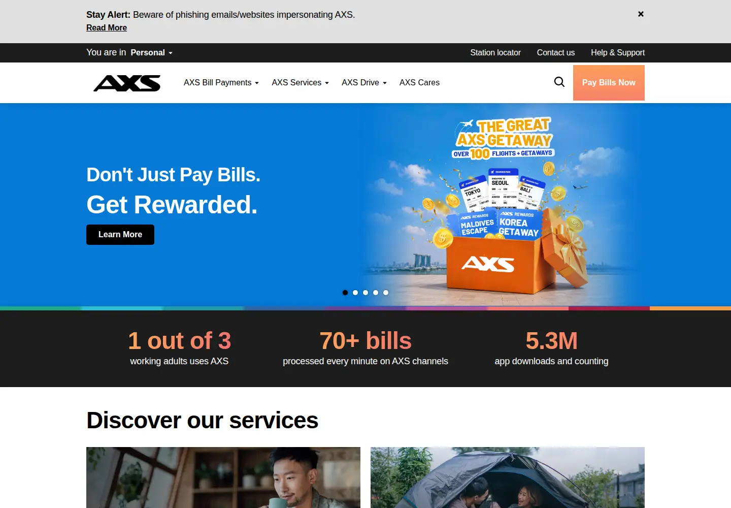 Screenshot of axs.com.sg