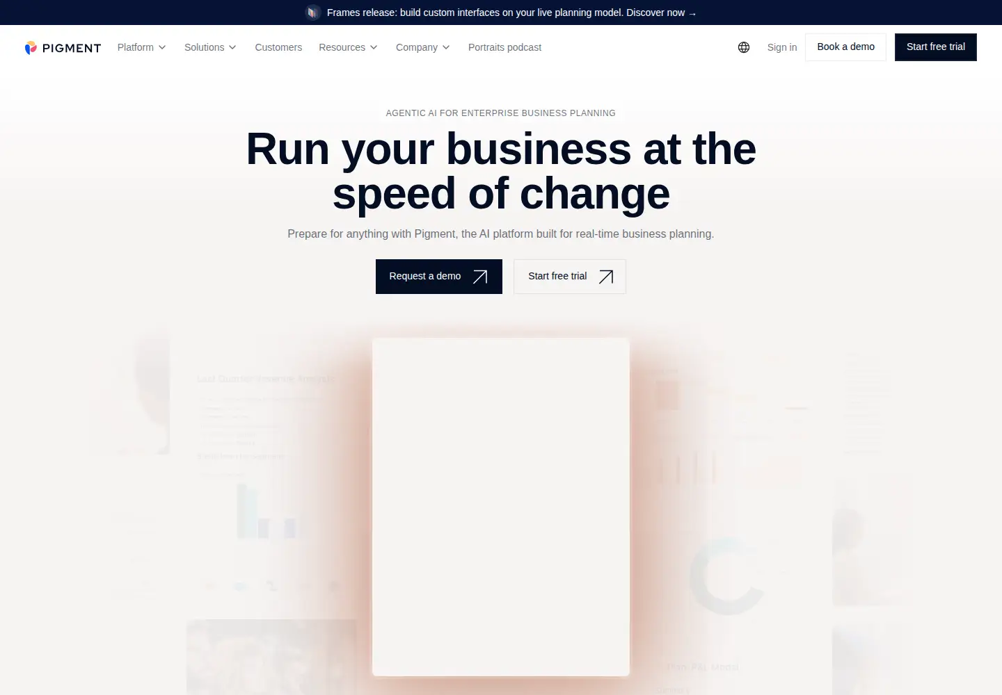 Screenshot of pigment.com