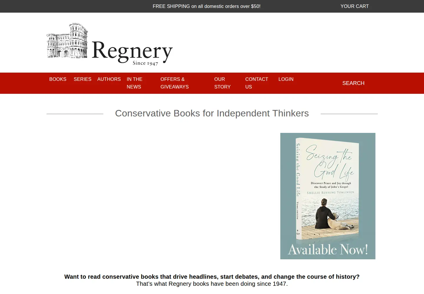 Screenshot of regnery.com