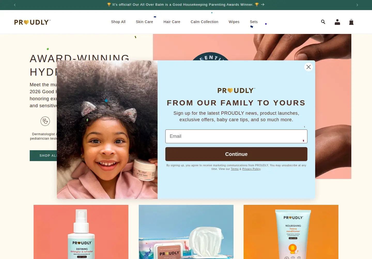 Screenshot of proudly.com