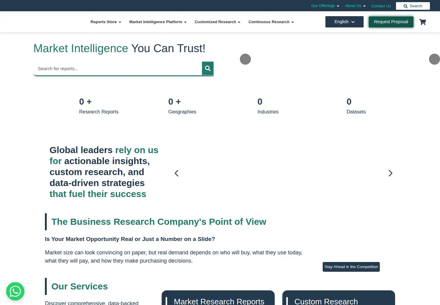 Screenshot of thebusinessresearchcompany.com