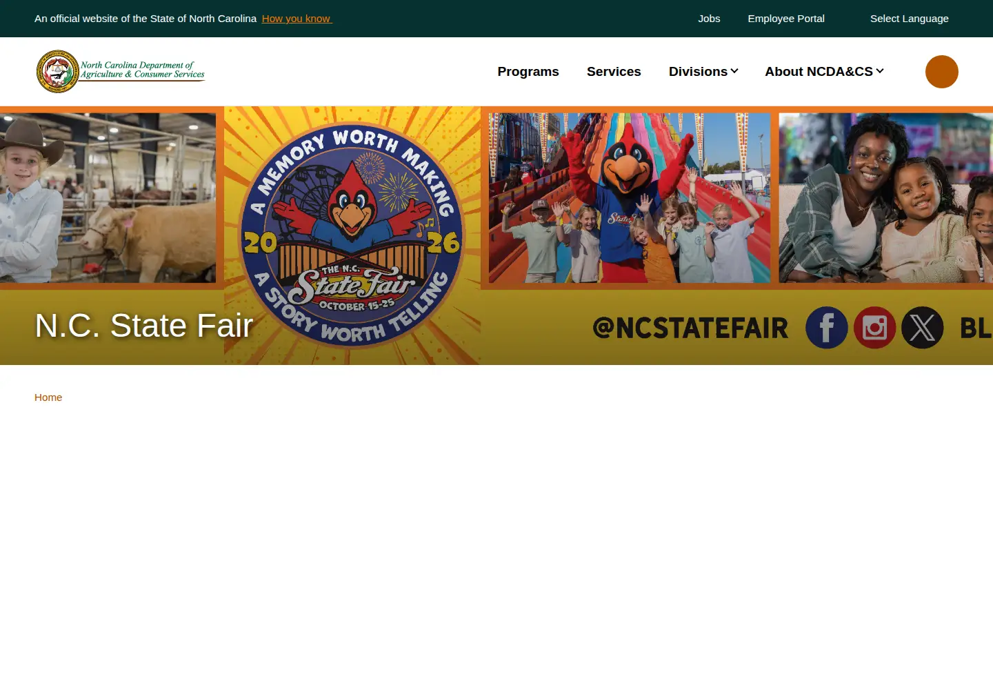 Screenshot of ncstatefair.org