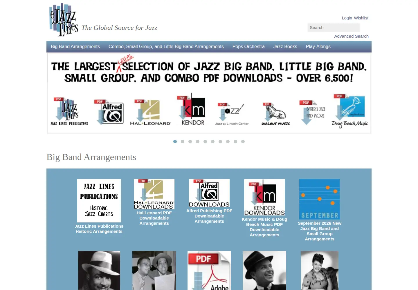 Screenshot of ejazzlines.com