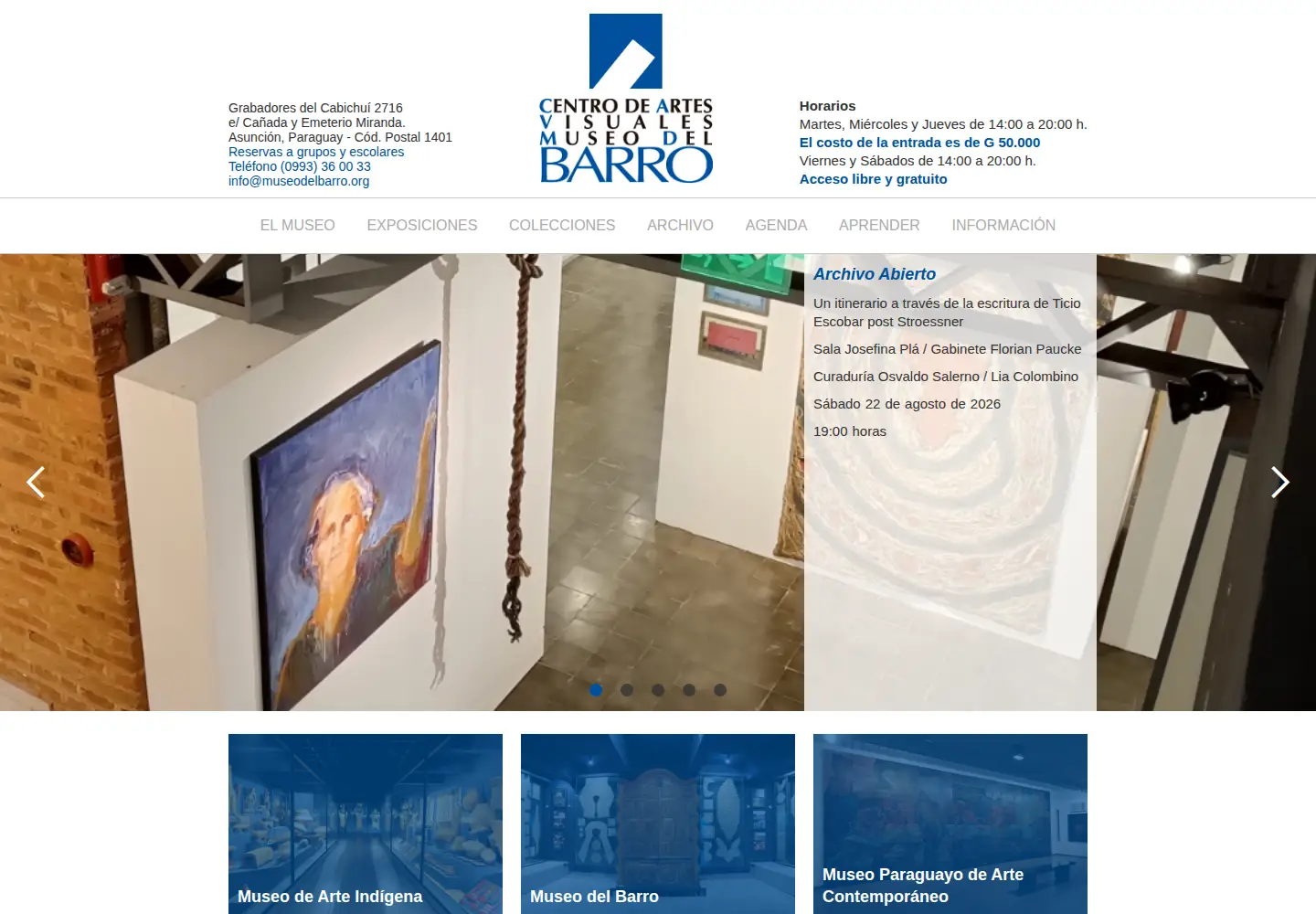 Screenshot of museodelbarro.org