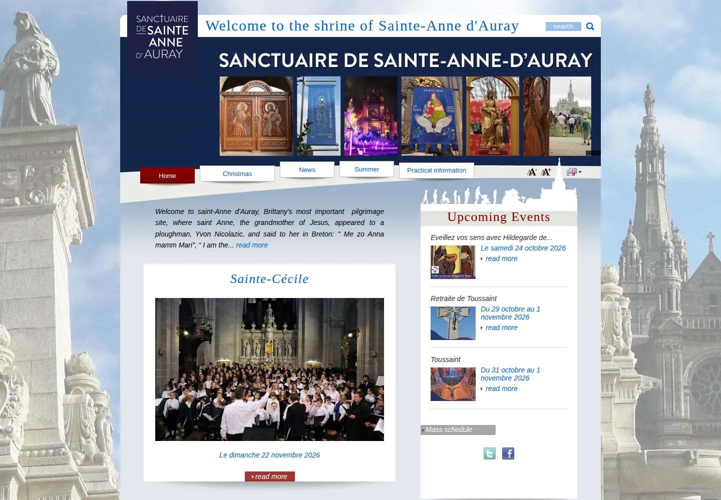 Captured homepage of sainteanne-sanctuaire.com in the current scan