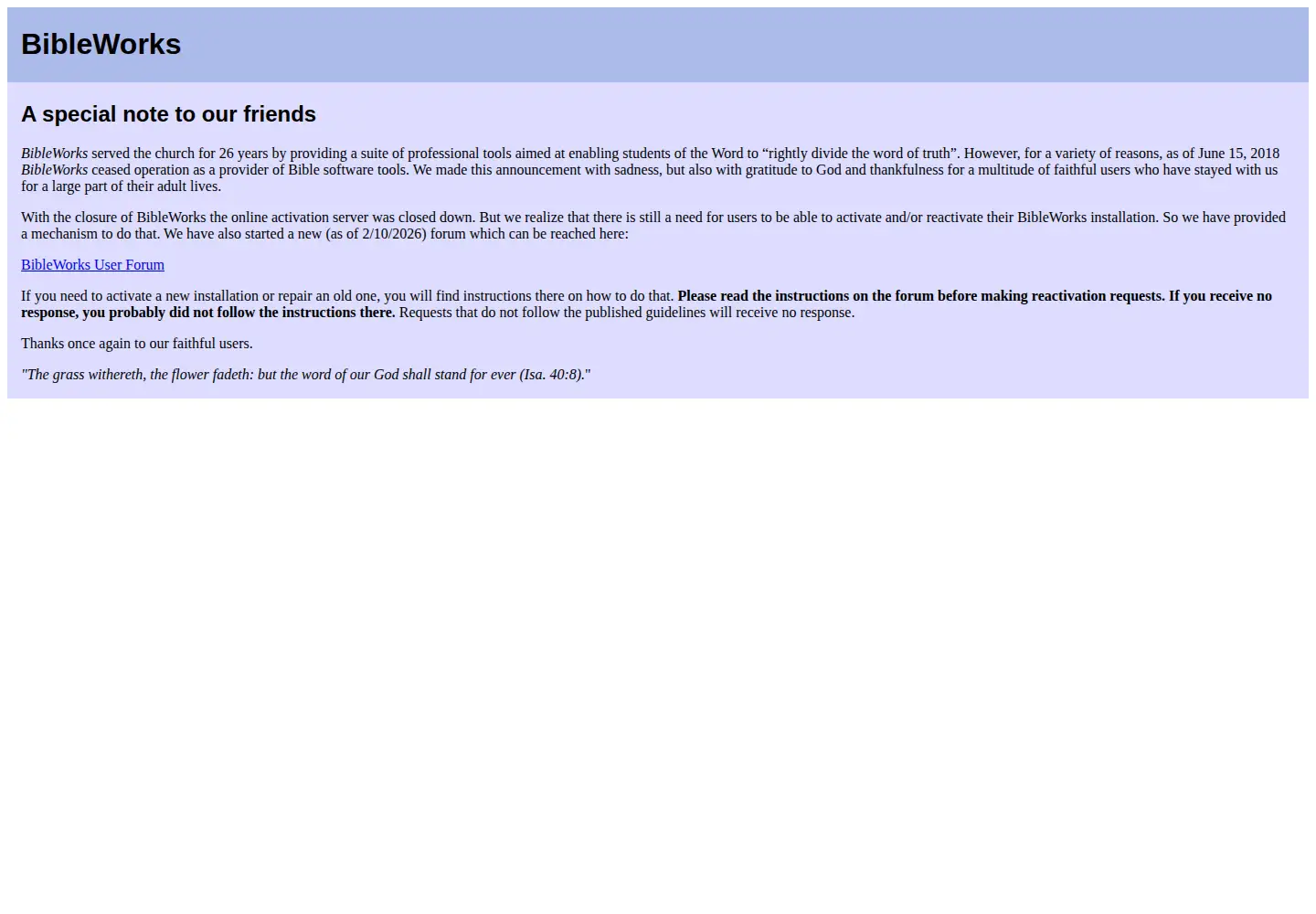 Screenshot of bibleworks.com