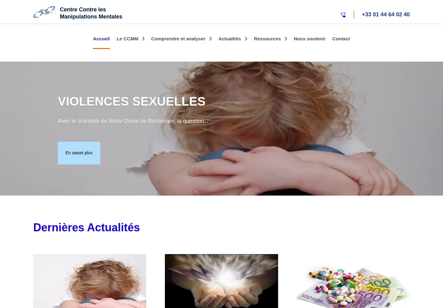 Captured homepage of ccmm.asso.fr in the current scan