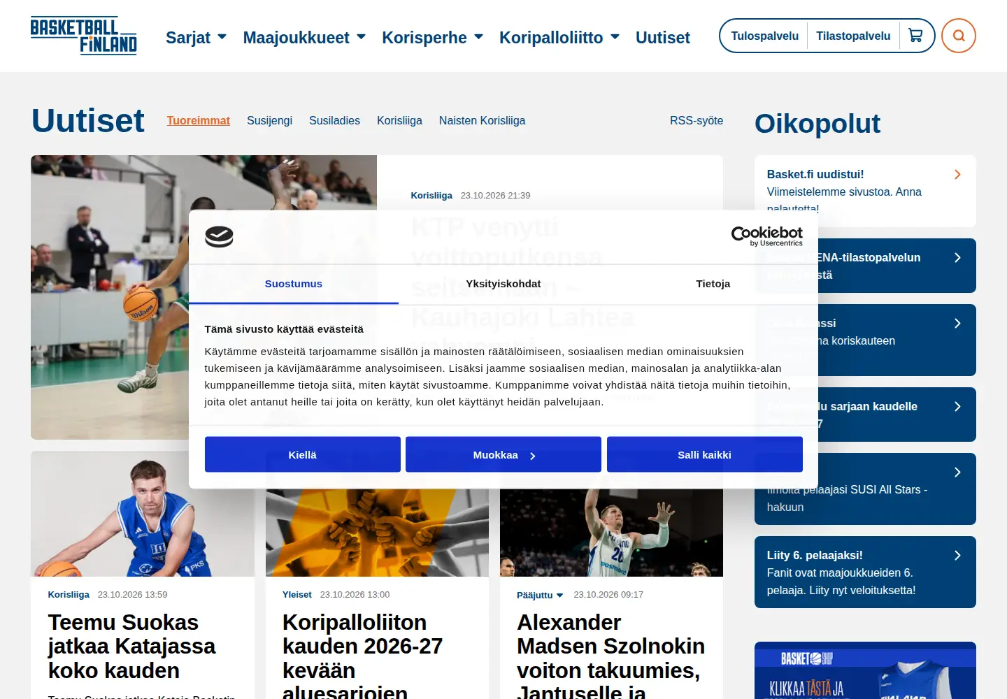 Screenshot of basket.fi