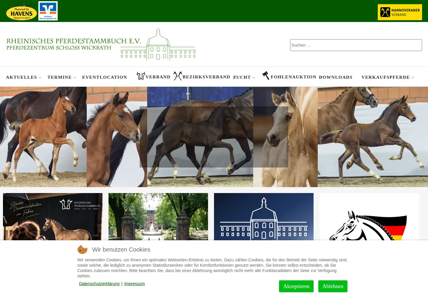 Captured homepage of pferdezucht-rheinland.de in the current scan