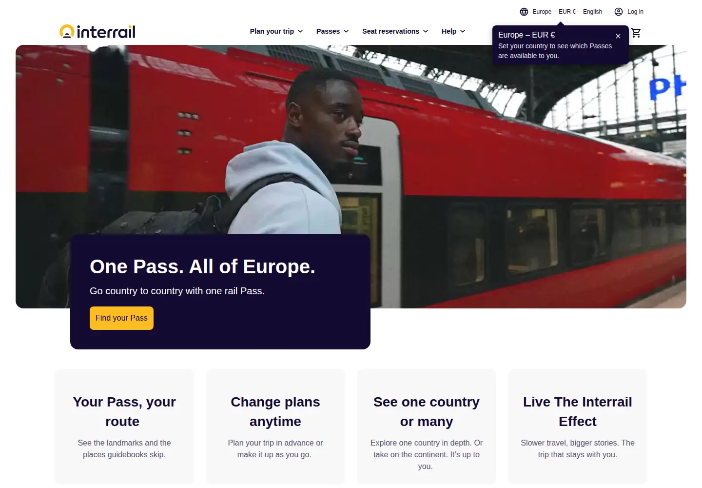 Screenshot of interrail.com